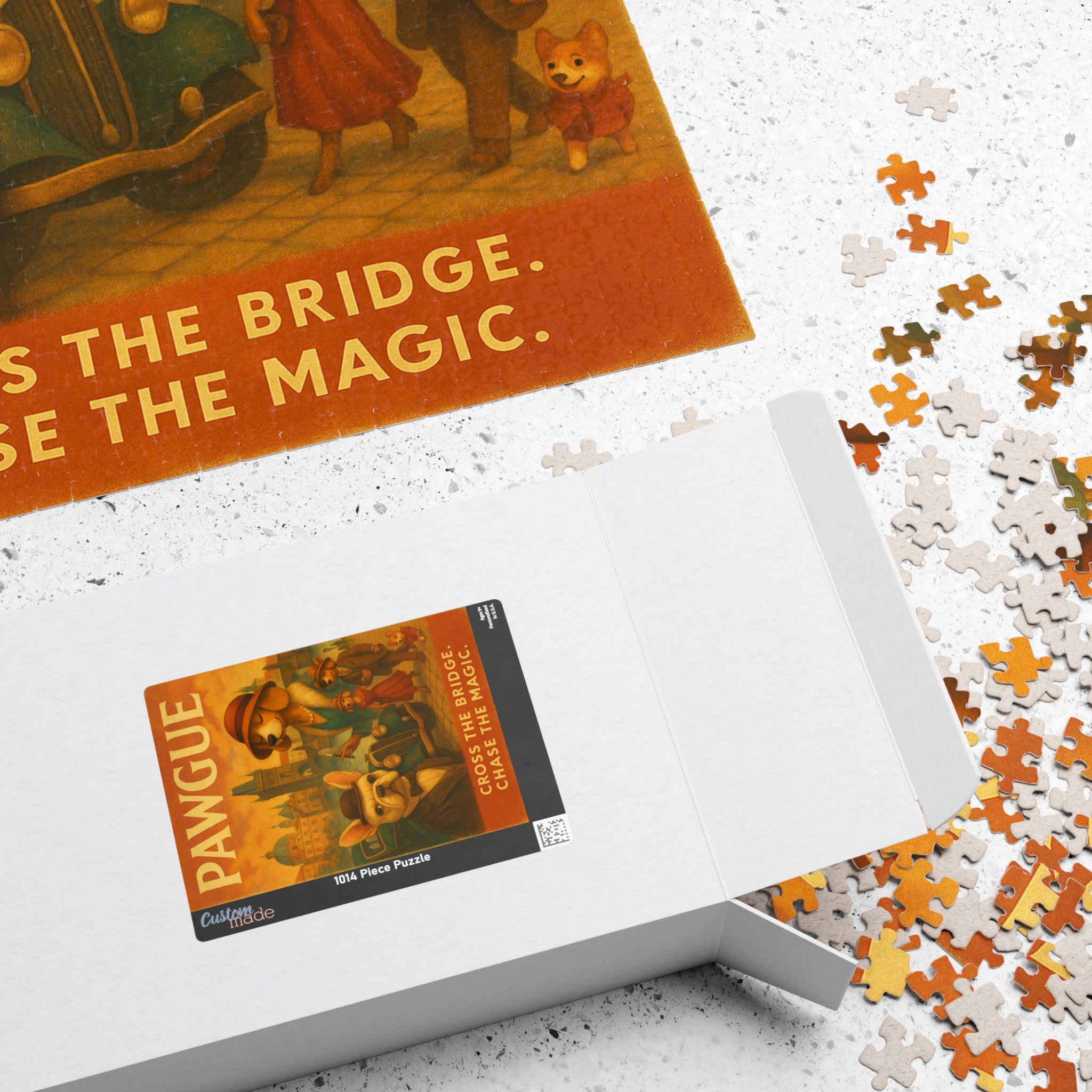 Pawgue Vintage Travel Poster Puzzle – Funny Dog Puzzle Inspired by Prague – 1,014 Pieces